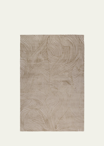 Shop The Rug Company X Adam Hunter Waves Honey Hand-knotted Rug, 6' X 9' In Beige, Cream