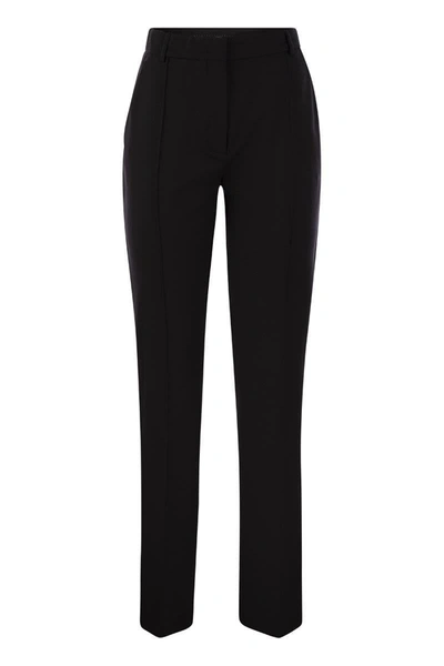 Shop Sportmax Ricetta - Scuba Jersey Trousers In Black