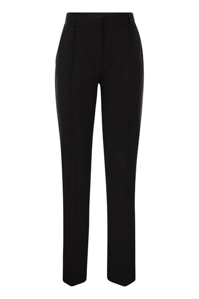 Sportmax Jersey Trousers With Back Pockets And Belt Loops In Black