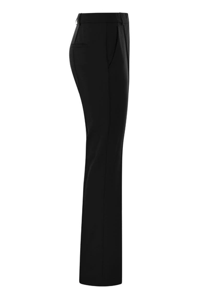 Shop Sportmax Ricetta - Scuba Jersey Trousers In Black