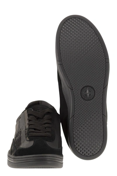 Shop Stone Island Fabric, Suede And Rubber Trainers In Black