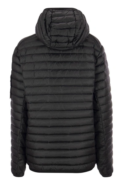 Shop Stone Island Packable - Lightweight Down Jacket With Hood In Black