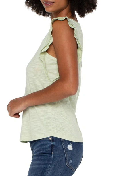 Shop Liverpool Los Angeles Double Layer Flutter Sleeve Top In Celadon