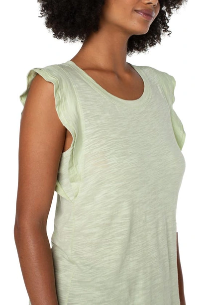 Shop Liverpool Los Angeles Double Layer Flutter Sleeve Top In Celadon