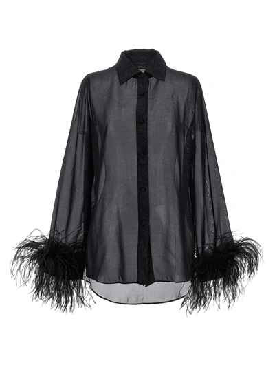 Shop Oseree Plumage Shirt, Blouse In Black