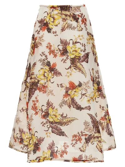 Shop Zimmermann Matchmaker Floral Flare Skirts In Multicolor