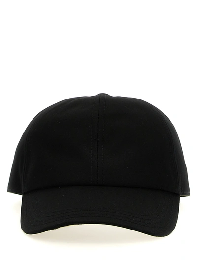 Burberry Polyester Blend Baseball Cap With Curved Brim And Embroidered Eyelets In Black