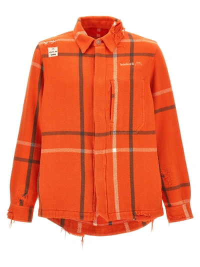 Shop Timberland ® X Samuel Ross Future73 Overshirt Shirt, Blouse In Orange