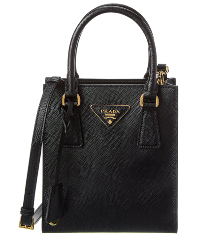 Shop Prada Saffiano Leather Mini Bag In Black