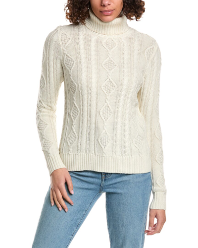 Shop Minnie Rose Ombre Cable Turtleneck Sweater In White