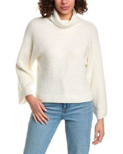 Shop Minnie Rose Cuddle Ribbed Turtleneck Wool-blend Sweater In White