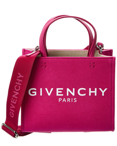Shop Givenchy G Mini Canvas Tote In Pink