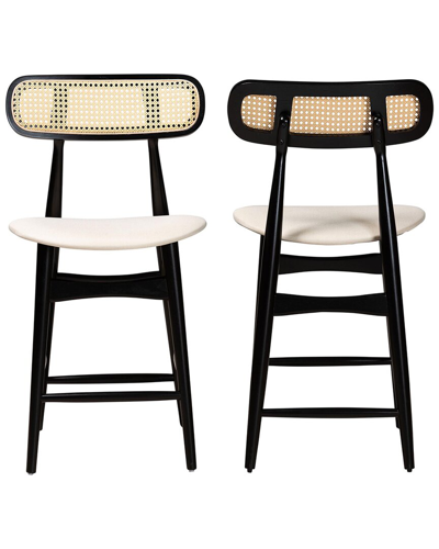 Baxton Studio Tarana Mid-century Modern 2pc Counter Stool Set