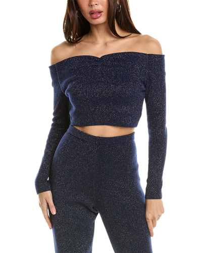 Shop Leset Zoe Lurex Off Shoulder Wool & Cashmere-blend Top
