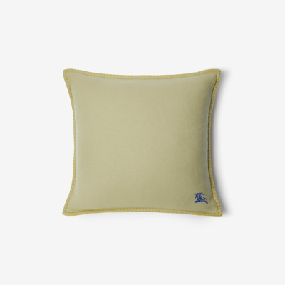 Shop Burberry Ekd Cashmere Cushion In Hunter/pear
