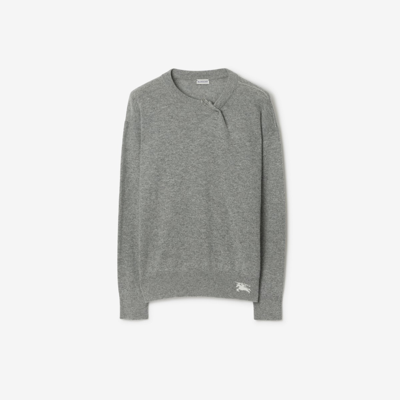 Shop Burberry Cashmere Sweater In Light Grey Melange