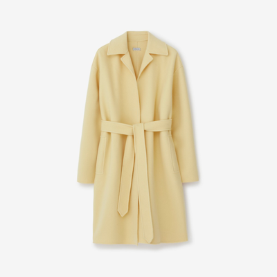 Shop Burberry Cashmere Wrap Coat In Daffodil