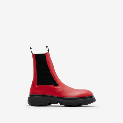 Shop Burberry Leather Creeper Chelsea Boots In Pillar