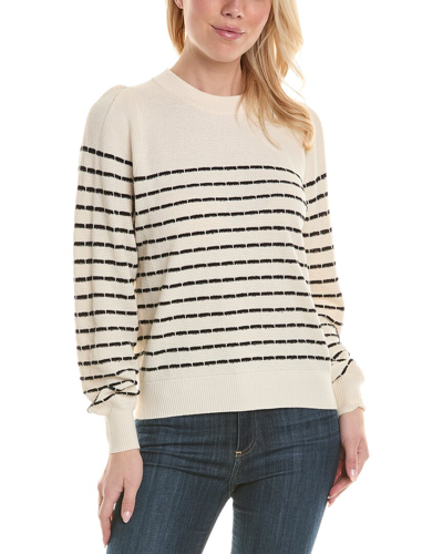 Shop Lilla P Full Sleeve Crewneck Sweater In White