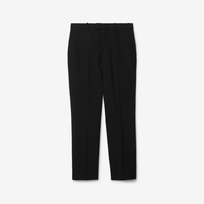 Shop Burberry Wool Tailored Trousers In Black