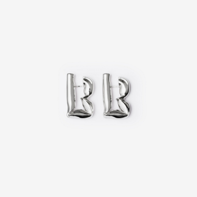 Shop Burberry Packet Earrings In Silver