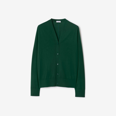 Shop Burberry Wool Cardigan In Ivy