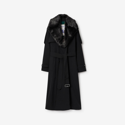 Shop Burberry Long Kennington Trench Coat In Black
