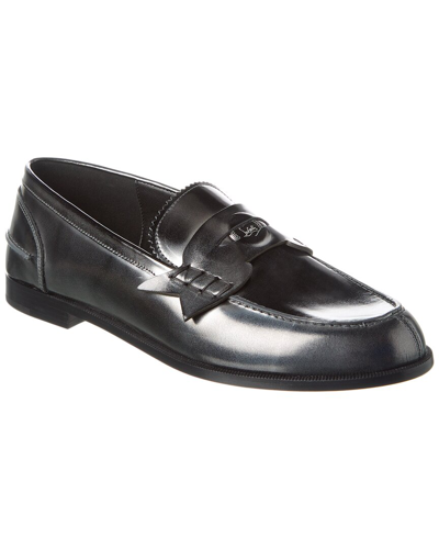 Shop Christian Louboutin Leather Penny Loafer In Black
