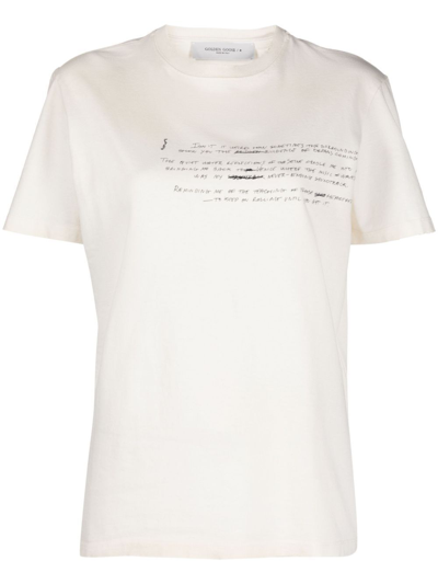 Shop Golden Goose Journey W`s Regular Short Sleeves T-shirt In White