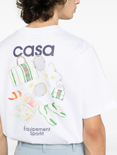 Shop Casablanca Equipment Sportif Printed Unisex T-shirt In White