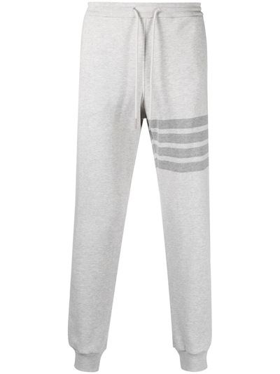 Shop Thom Browne Sweatpants In Classic Loopback With Engineered 4 Bar Stripe In Grey