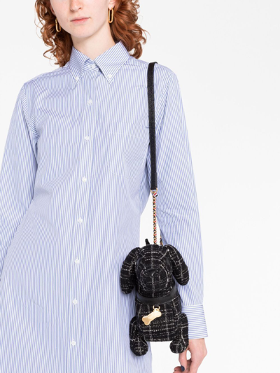 Shop Thom Browne Trouser Length Button Down Point Collar Shirtdress In Mini Stripe Poplin In Blue