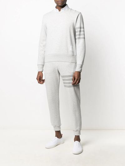 Shop Thom Browne Sweatpants In Classic Loopback With Engineered 4 Bar Stripe In Grey