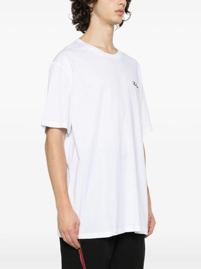 Shop Balmain Signature Embroidery T-shirt Bulky Fit In White