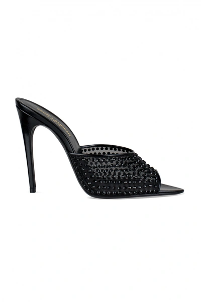 Saint Laurent Crystal-embellished 120mm Leather Mules