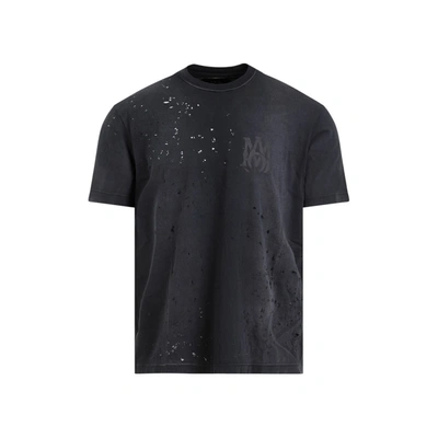 Shop Amiri Logo Shotgun T-shirt Tshirt In Black