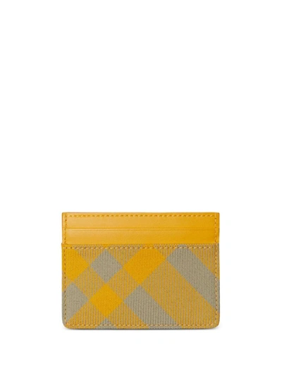 Shop Burberry Checked Card Case In Beige