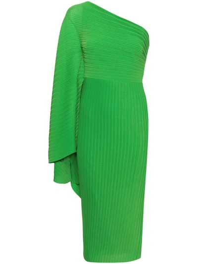 Shop Solace London Lenna One-shoulder Midi Dress In Green
