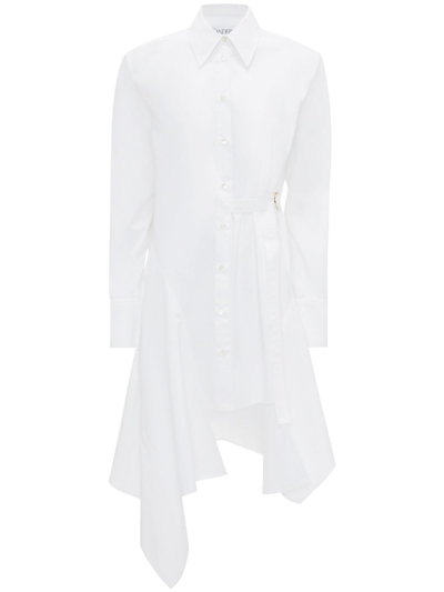 Shop Jw Anderson White Desconstructed Cotton Shirtdress