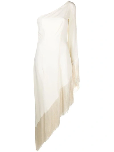 Shop Taller Marmo Aventador Fringed Crêpe Long Dress In White