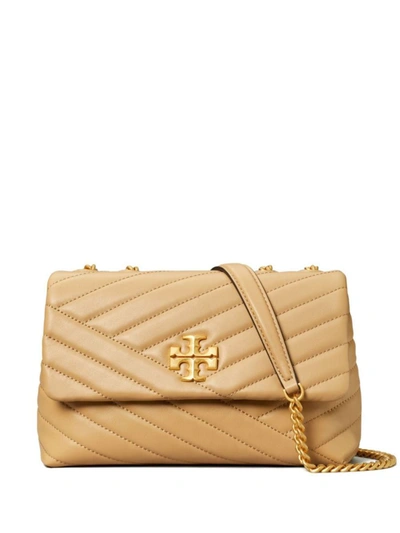 Shop Tory Burch Kira Small Leather Shoulder Bag In Beige
