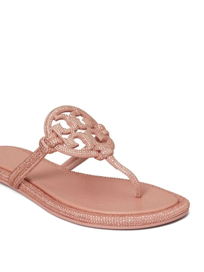 Shop Tory Burch Miller Leather Thong Sandals In Pink