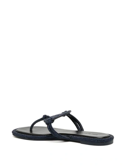 Shop Tory Burch Miller Leather Thong Sandals In Blue