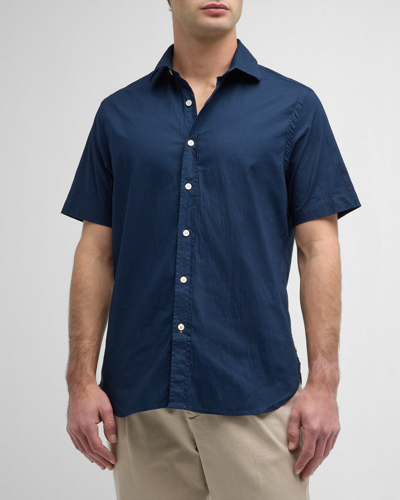 Shop Swims Men's Palermo Seersucker Short-sleeve Shirt In Navy