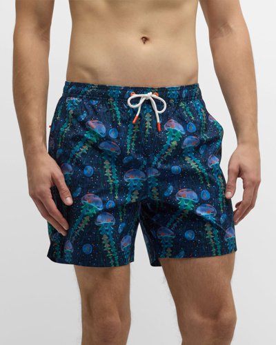 Shop Swims Men's Medusa Jellyfish-print Swim Shorts In Navy