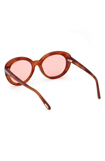 Shop Tom Ford Lily-02 55mm Tinted Cat Eye Sunglasses In Blonde Havana / Violet