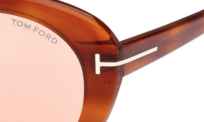 Shop Tom Ford Lily-02 55mm Tinted Cat Eye Sunglasses In Blonde Havana / Violet