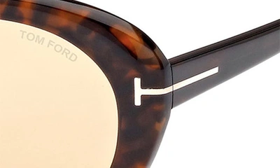 Shop Tom Ford Lily-02 55mm Tinted Cat Eye Sunglasses In Dark Havana / Brown
