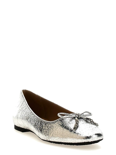 Shop Michael Kors 'nori' Ballet Flats In Silver