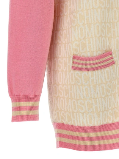Shop Moschino 'logo' Cardigan In Multicolor